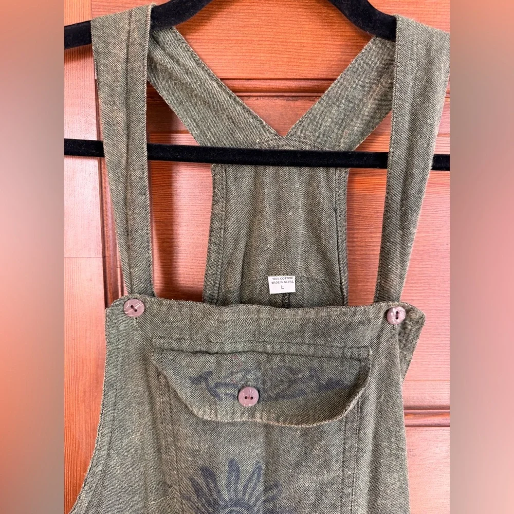 Cotton Bohemian Harem Jumpsuit Overalls - Picture 2 of 7